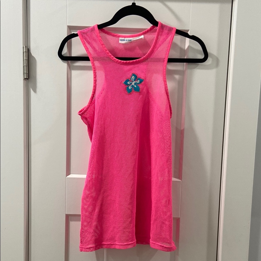 Sand N Sun Pink Mesh Swim Dress Swimsuit coverup Girls 10/12